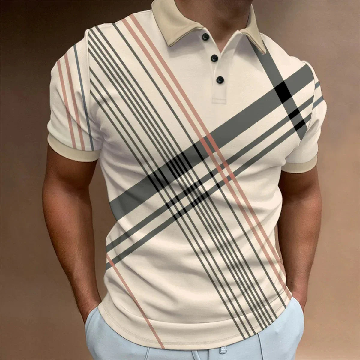 Design Striped Polo Shirt Summer Men's Tops Business