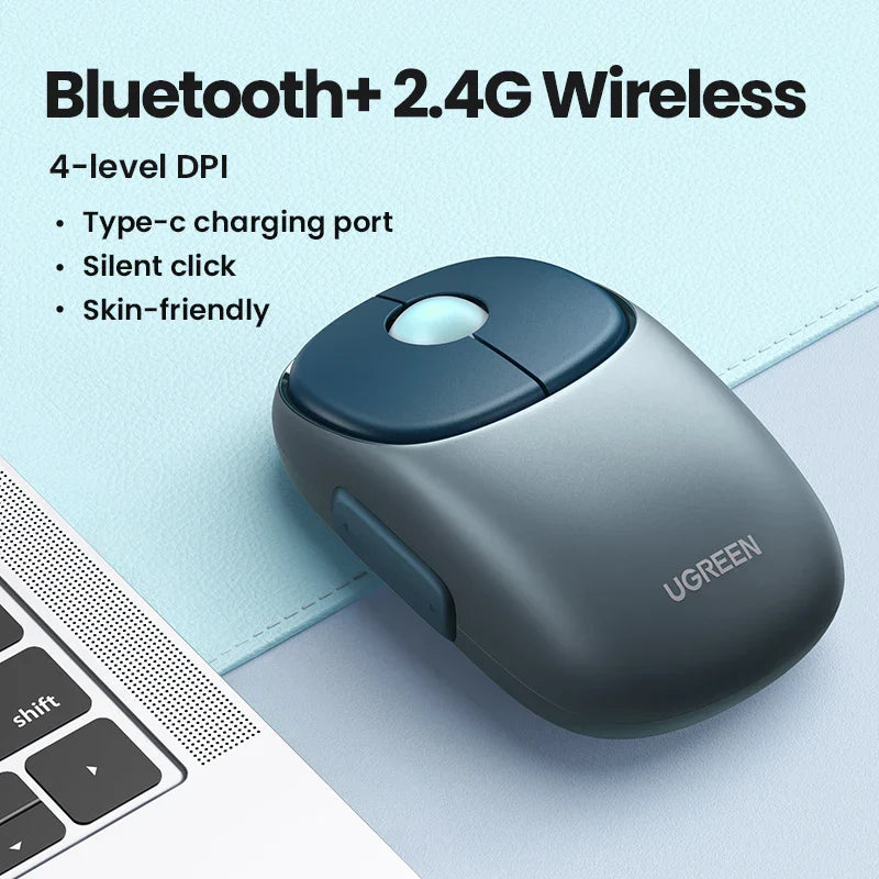 UGREEN Wireless Mouse Bluetooth 5.0 3.0 2.4G Rechargeable