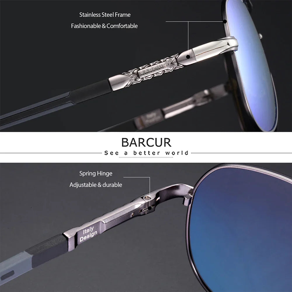 BARCUR Men sunglasses Polarized UV400 Protection Driving Sun