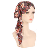 Muslims Women Turban Hat Headscarf Cotton Print Flower