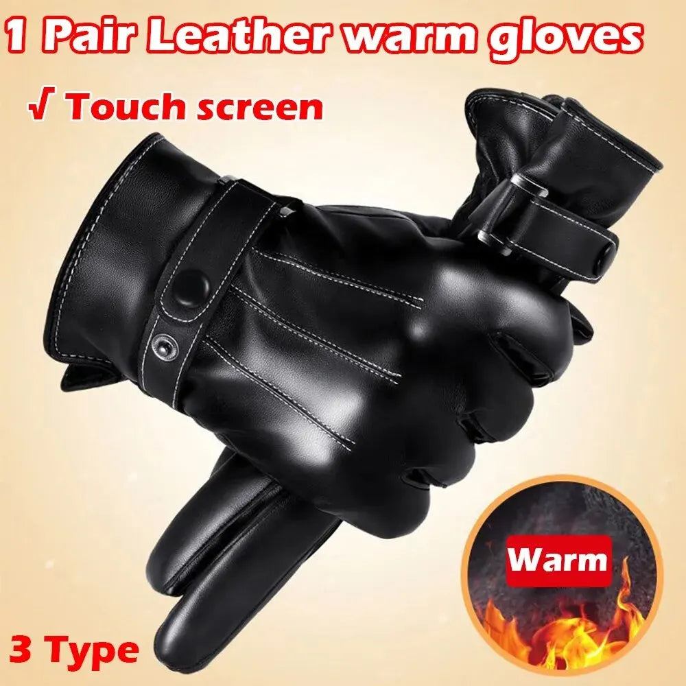 Winter Gloves For Men Leather Gloves Tactical Touchscreen