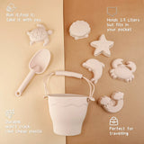 8pcs Beach Toys BPA-Free Silicone with Bucket & Sand