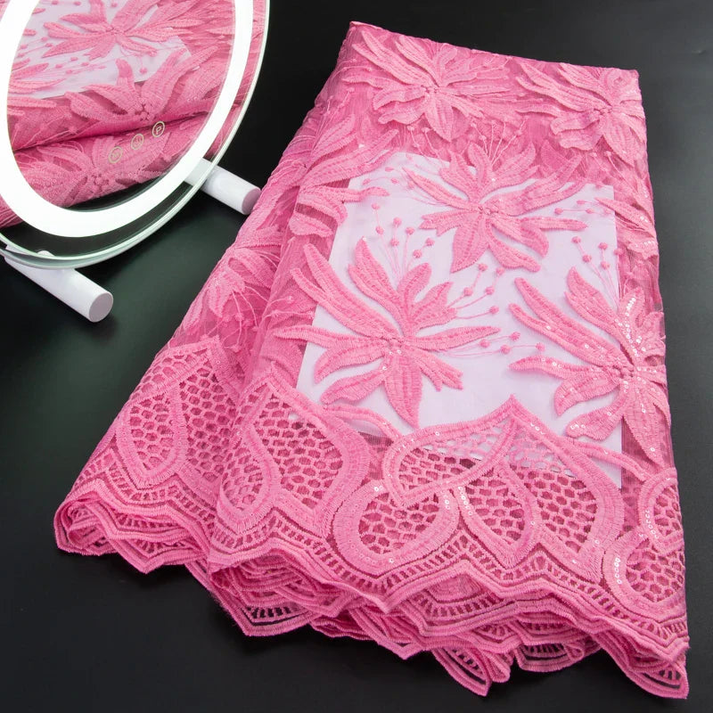 French Tulle Lace Fabric 2024 High Qulity African