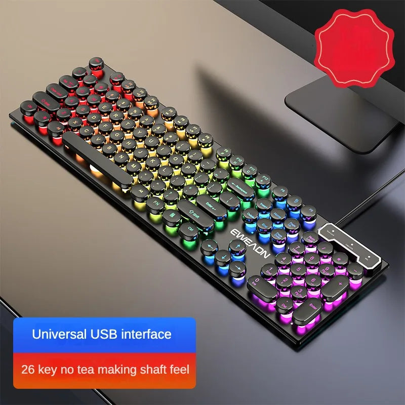 Cool Backlit Floating Button Design 104 Keys Waterproof