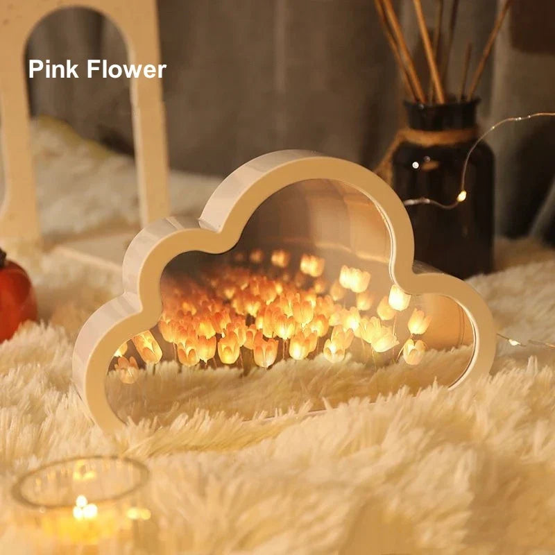 Creative DIY Cloud Shape Tulip LED Atmosphere Night