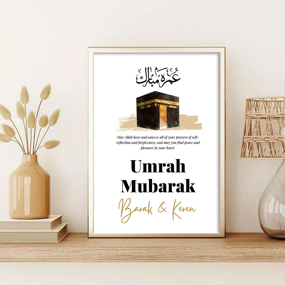 Islamic Personalized Names Umrah Mubarak Poster Muslim Allah