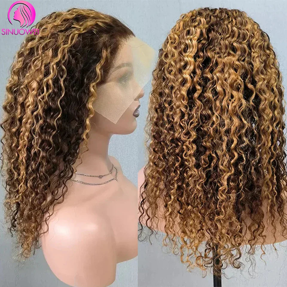 32 Inch Highlight Wig Human Hair 13x6 Water