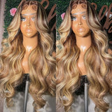 13x6 Hd Lace Frontal Wig Honey Blonde Body