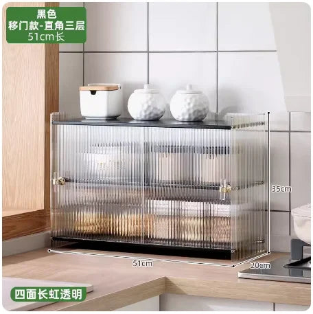 Acrylic Kitchen Shelf Desktop Multi-layer Meal Side Cabinet