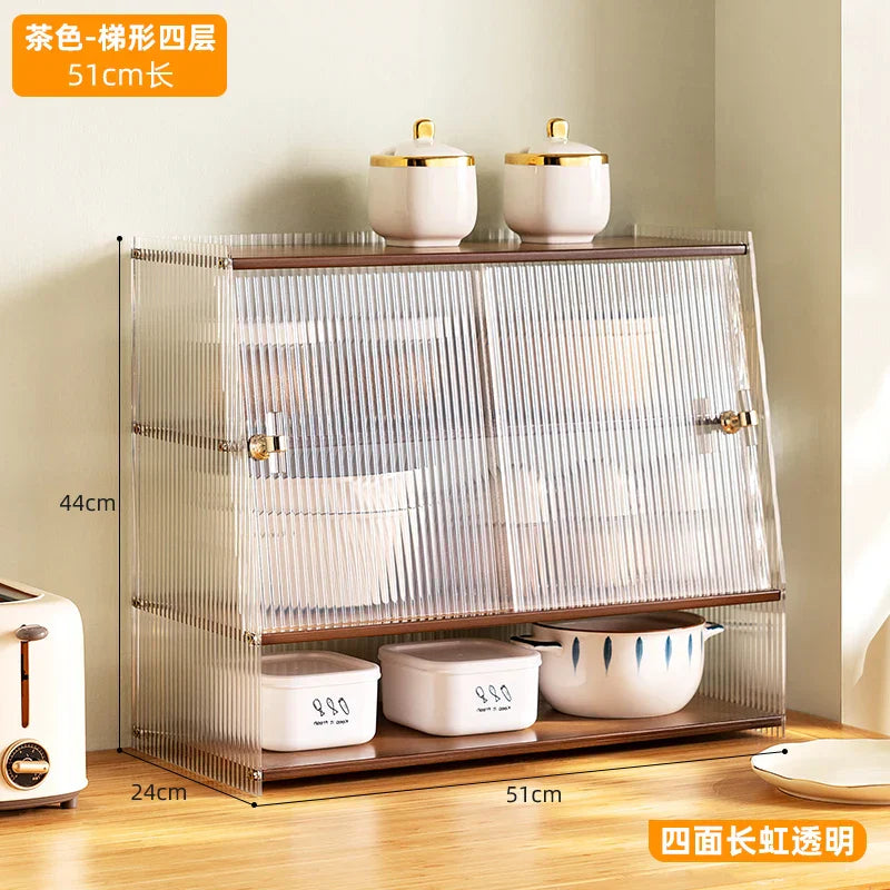 Acrylic Kitchen Shelf Desktop Multi-layer Meal Side Cabinet