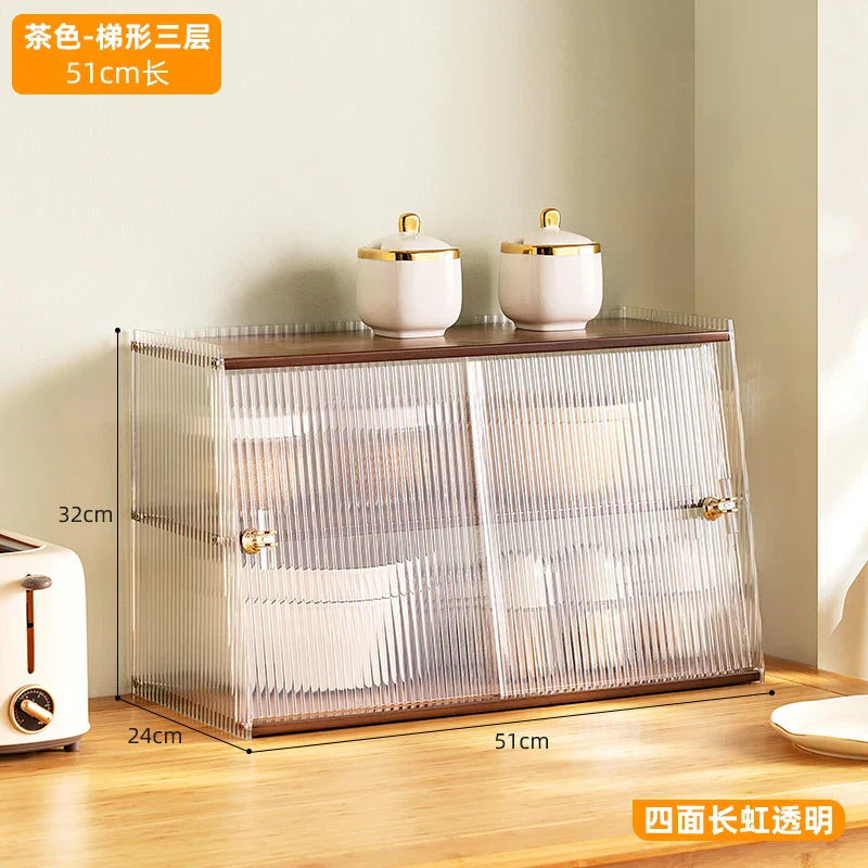 Acrylic Kitchen Shelf Desktop Multi-layer Meal Side Cabinet