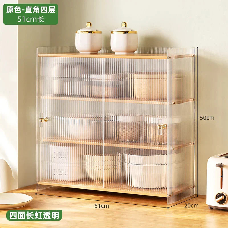 Acrylic Kitchen Shelf Desktop Multi-layer Meal Side Cabinet