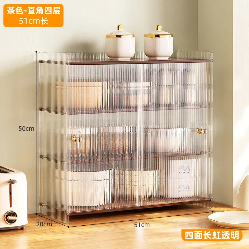 Acrylic Kitchen Shelf Desktop Multi-layer Meal Side Cabinet