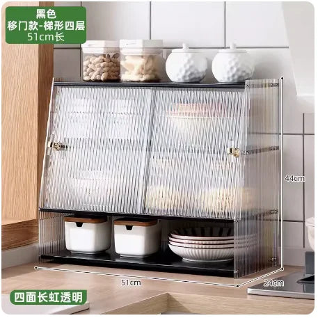 Acrylic Kitchen Shelf Desktop Multi-layer Meal Side Cabinet