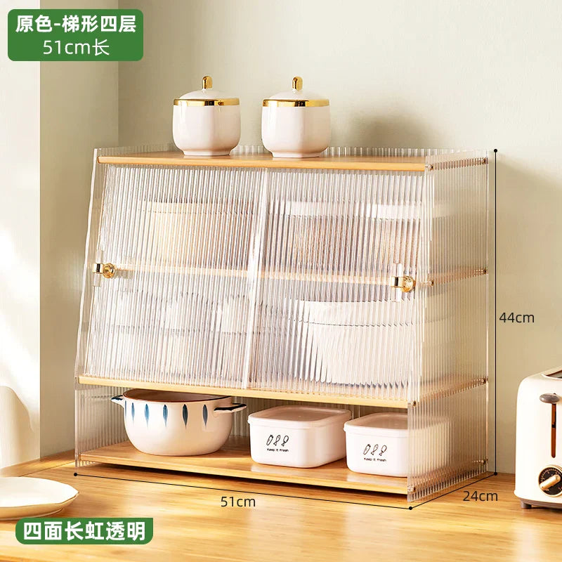 Acrylic Kitchen Shelf Desktop Multi-layer Meal Side Cabinet