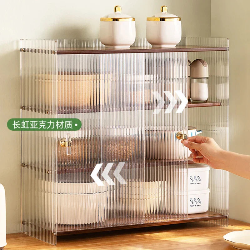 Acrylic Kitchen Shelf Desktop Multi-layer Meal Side Cabinet