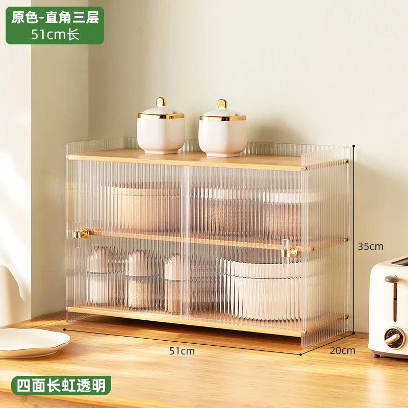 Acrylic Kitchen Shelf Desktop Multi-layer Meal Side Cabinet