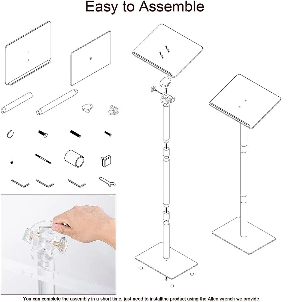 Acrylic Podium Stand Angle Adjustable Modern Lecterns &