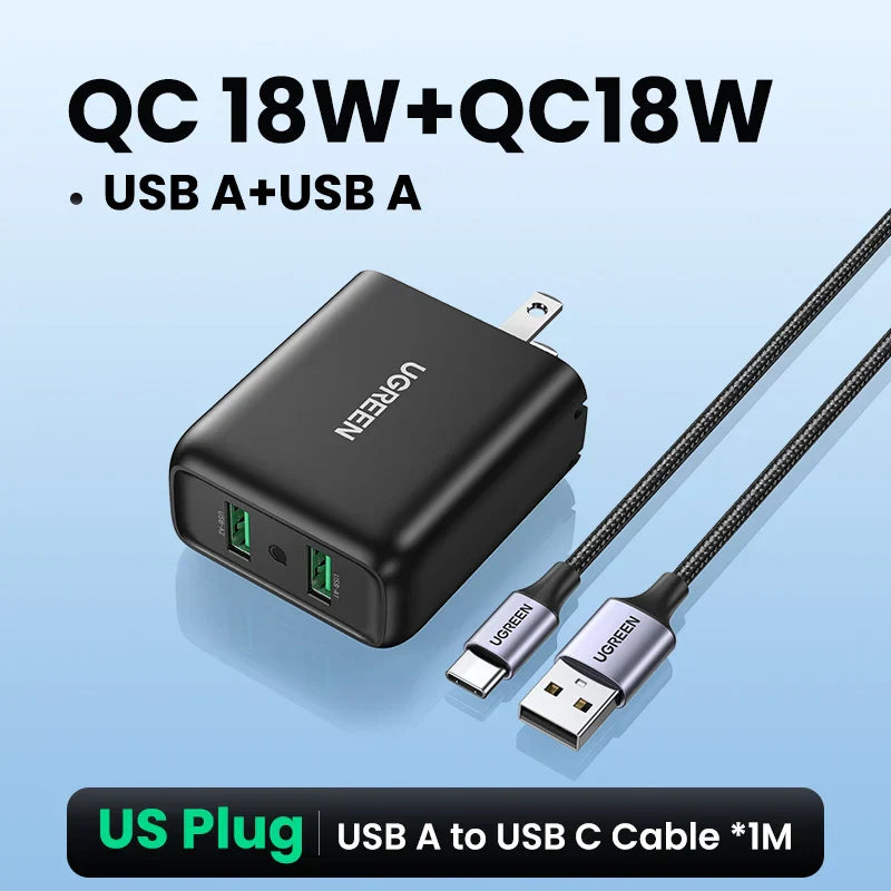 Ugreen USB Charger Quick Charge 3.0 36W Fast