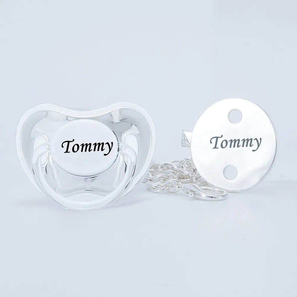 MIYOCAR personalized silver bling pacifier and full silver