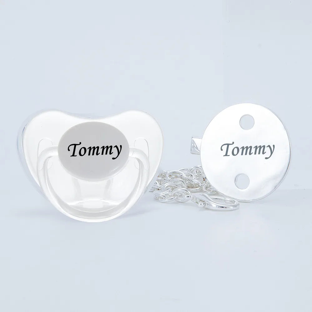 MIYOCAR personalized silver bling pacifier and full silver