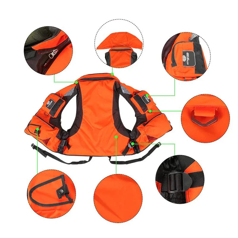 Adult Life Jacket Adjustable Buoyancy Aid Swimming Boating