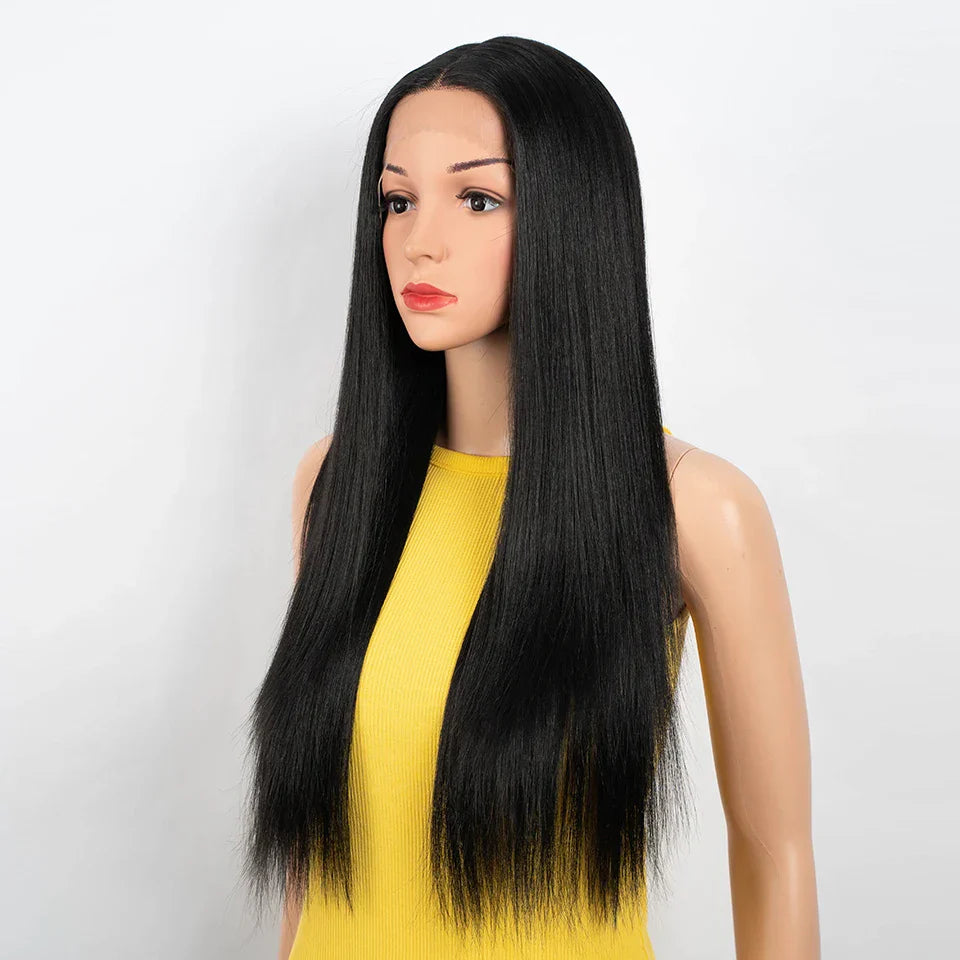 Synthetic Lace Front Wig For Black Women Long