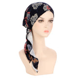 Muslims Women Turban Hat Headscarf Cotton Print Flower