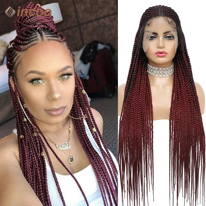 36 Inch Braid Wigs Lace Front Wig Cornrow