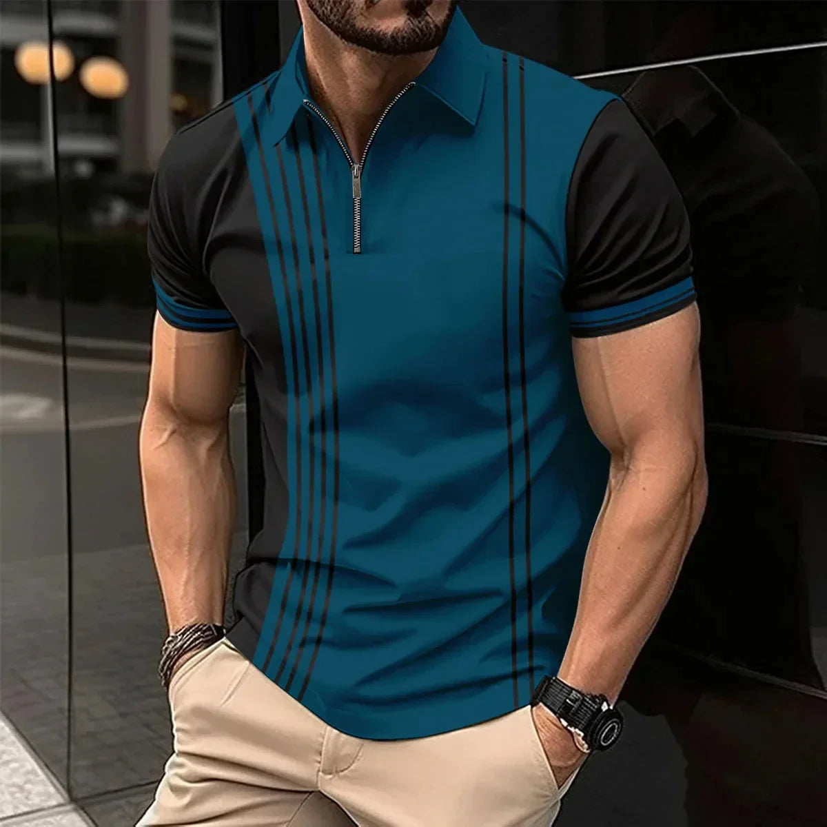 Design Striped Polo Shirt Summer Men's Tops Business