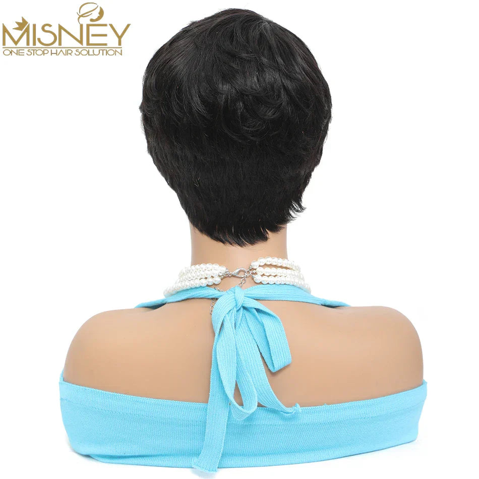 Short Bob Straight Human Hair Wigs Natural Color