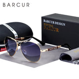 BARCUR Design Titanium Alloy Sunglasses Polarized Men's Sun