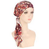 Muslims Women Turban Hat Headscarf Cotton Print Flower