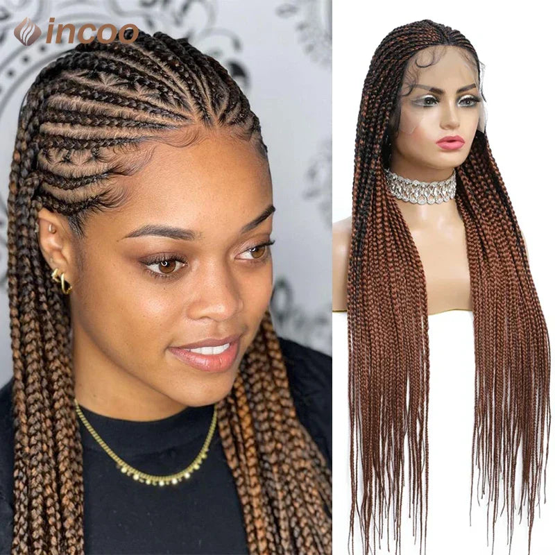 36 Inch Braid Wigs Lace Front Wig Cornrow