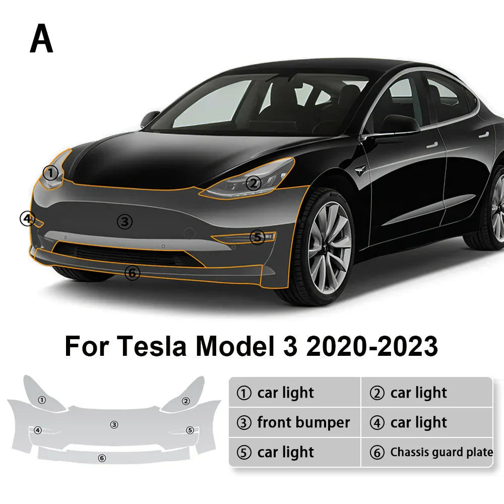 TOPEISHUNG For Tesla Model Y 3 Car Sticker 2020-2024 Paint Protection Film Clear Bra PPF Anti Scratch PreCut Car Body Film Cover