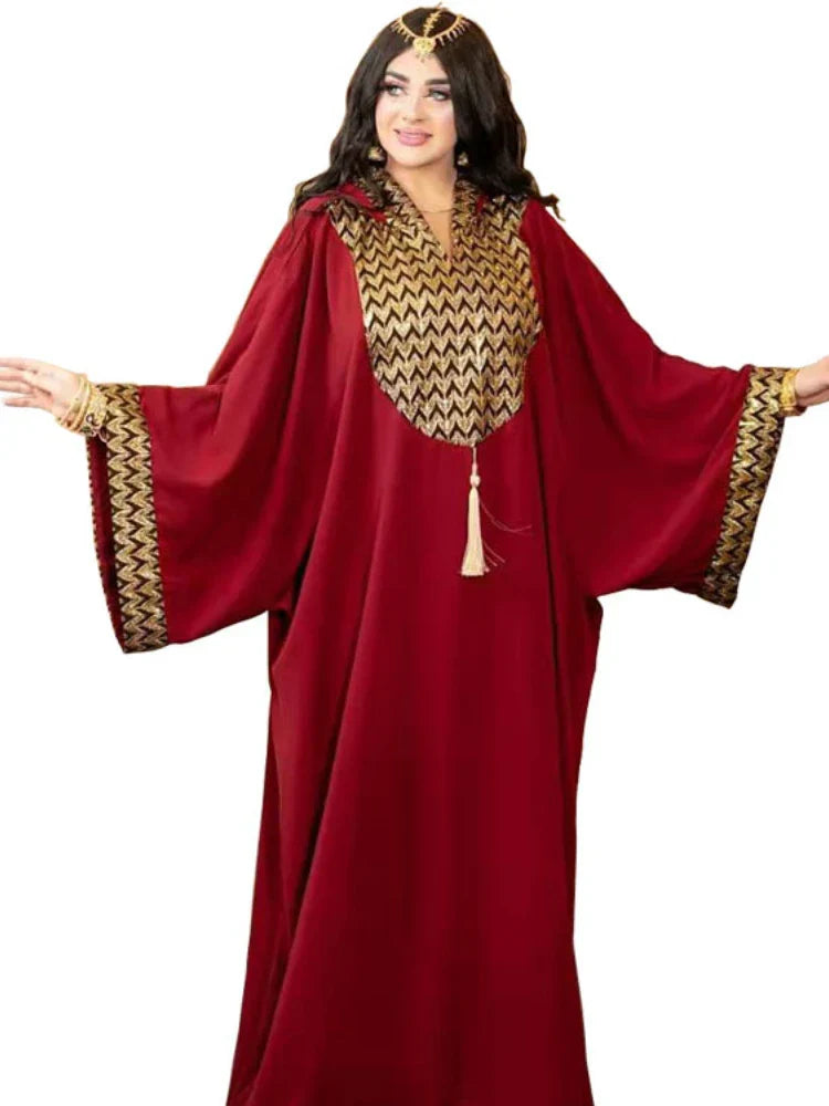 African Dubai Muslim Dress Women Hooded Abaya Knitted