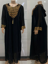 African Dubai Muslim Dress Women Hooded Abaya Knitted