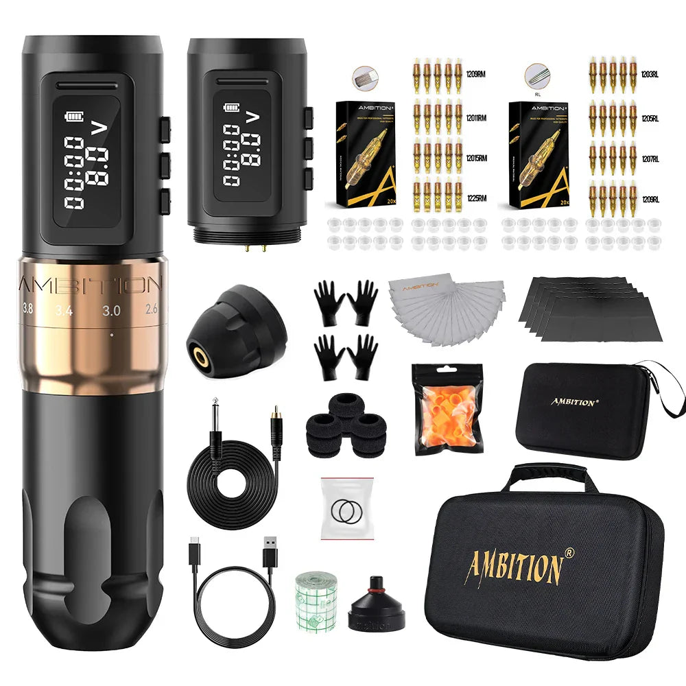 Ambition MARS-U Tattoo Machine Kit Wireless Battery Tattoo