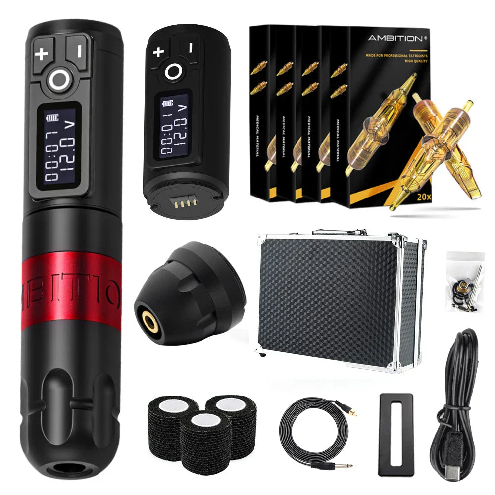 Ambition Soldier Wireless Tattoo Machine Pen Kit Coreless