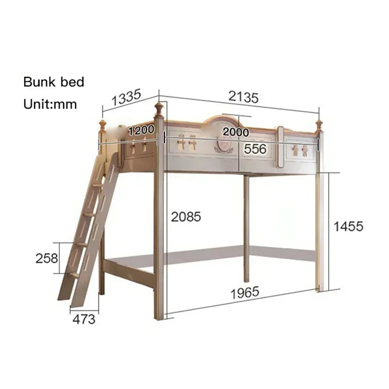 American Noble Children Beds Solid Wood Bunk Girl