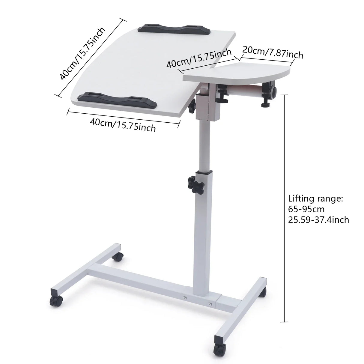 Angle & Height Adjustable Rolling Table Laptop Notebook