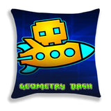 Angry Geometry Dash Print Pillow Case Cartoon Cushion