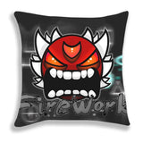 Angry Geometry Dash Print Pillow Case Cartoon Cushion