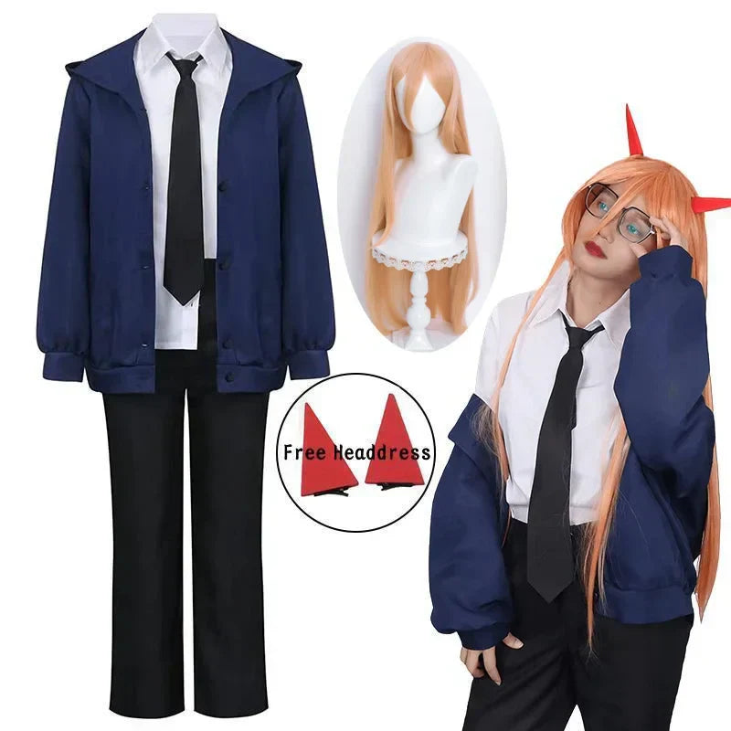 Anime Power Cosplay Chainsaw Man Cosplay Costume Blue