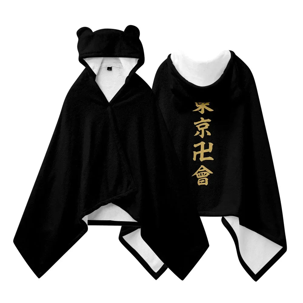 Anime Tokyo Revengers Cosplay Pajamas Black White Cloak