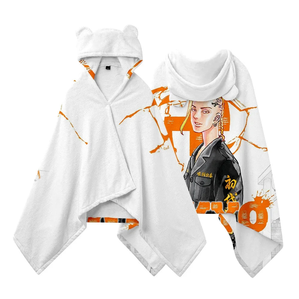 Anime Tokyo Revengers Cosplay Pajamas Black White Cloak