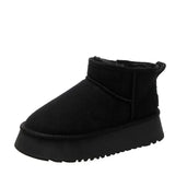 Ankle Flats Platform Women Snow Boots Suede Plush