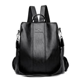 Antitheft leather backpack women vintage shoulder bag ladies
