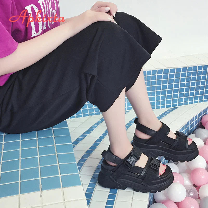 Aphixta 8cm Platform Wedge Sandals for Women