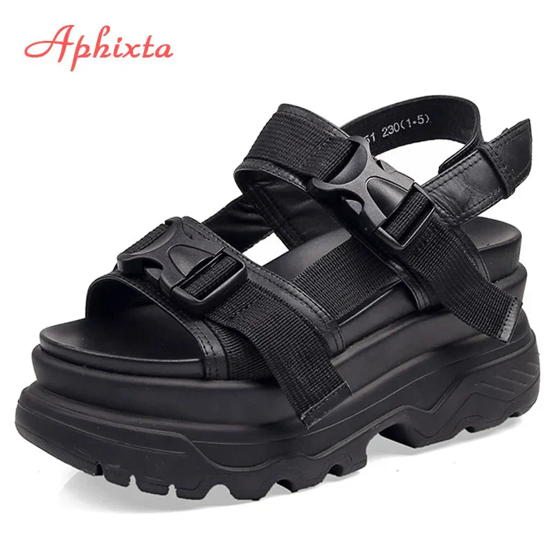 Aphixta 8cm Platform Wedge Sandals for Women